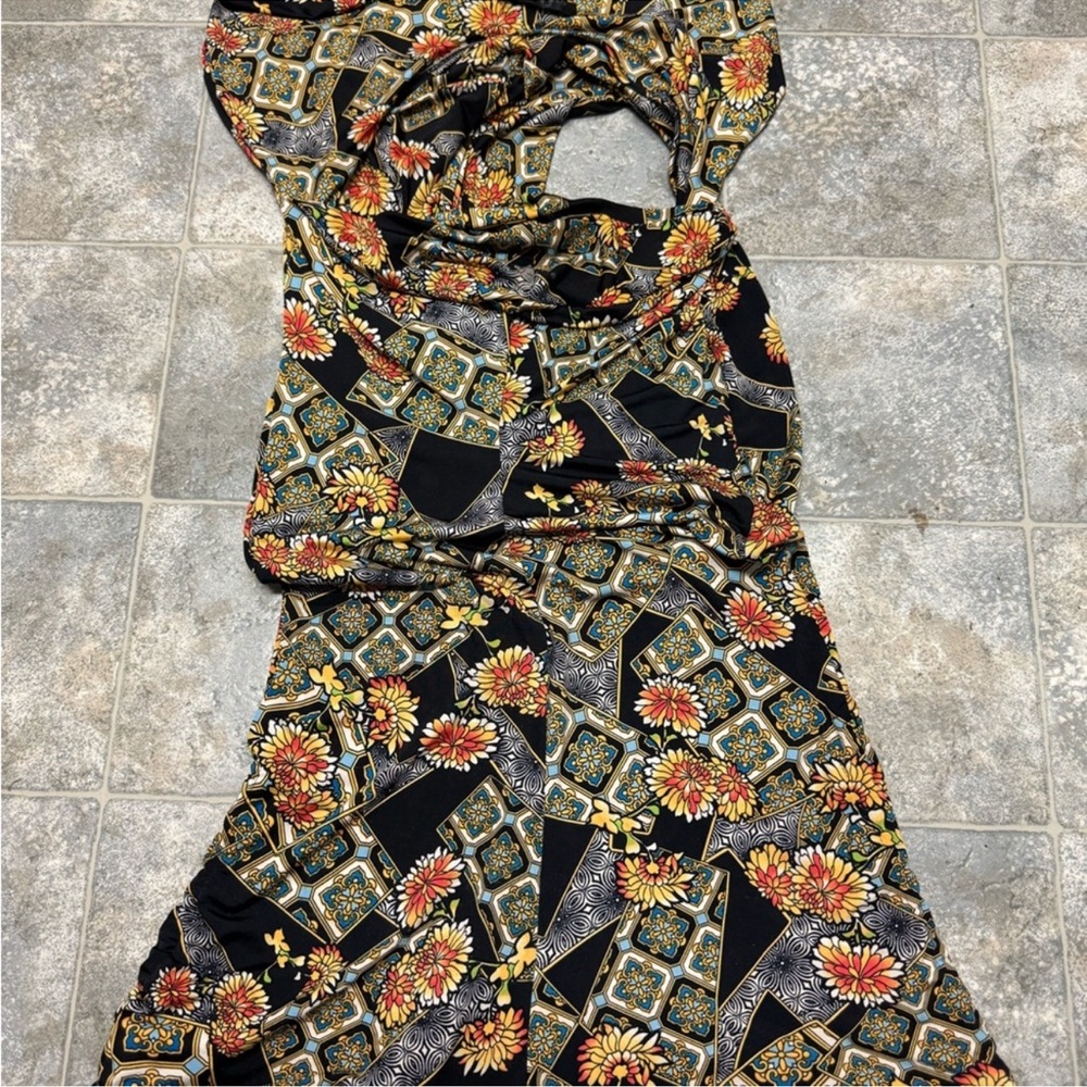 Floral Geometric Maxi Dress